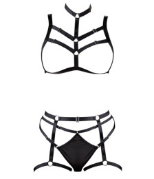 Ensemble soutien-gorge harnais et string porte-jarretelles - R24804761101